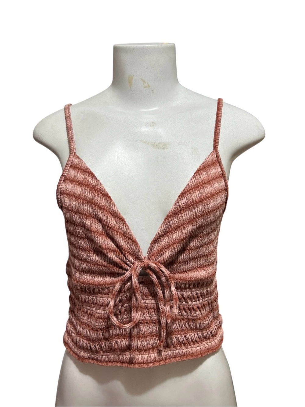 O'Neill Cami Top Cropped Pink Smocked Tank Babydoll Summer Coquette Festival Y2K